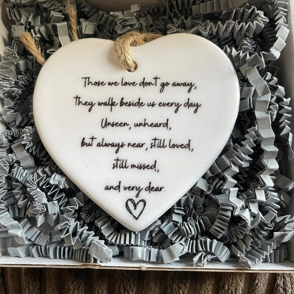 Sympathy Heart Bereavement Gift, Those We love dont away