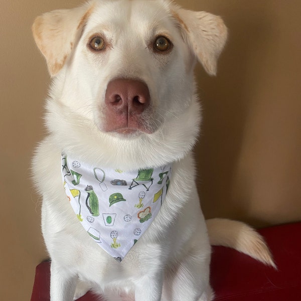 Golf Patron Pattern Pet Bandana | Golf Tournament Dog Bandana, Dog Tie On Bandana