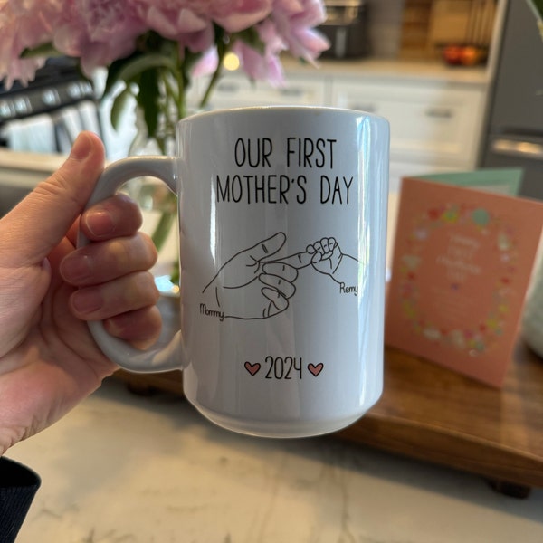 Our First Mother's Day Mug, Custom Gift for New Mother, First Mothers Day Personalised Mug, New Baby Gift for New Mom