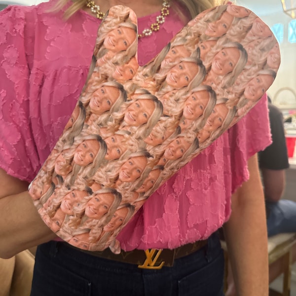 Custom Heat Resistant Oven Mitt/Pot Holder With Dog Face Personalized Heat Insulation Gloves Customize Oven Mitt Christmas Birthday Gifts