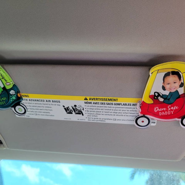 Drive Safe Daddy Gift, Custom Car Visor Clip Photo, Dad Car Visor Clip, New Dad from Baby, 1st Time Dad Gift from Wife, Father's Day Gift