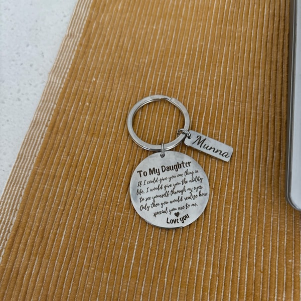 Personalized Daughter Keychain Gift Special Gift For Daughter From Mom Dad Grandma Grandpa Daughter Keychain Birthday Gift, Daughter Keepsake Gift