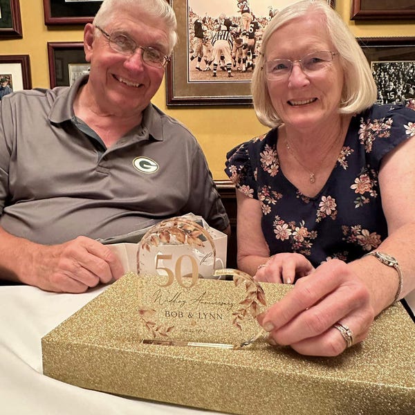 Personalized 50th Anniversary Gift, Gold Anniversary Gift, Wedding Anniversary Keepsake, 50th Anniversary Gift for Couple