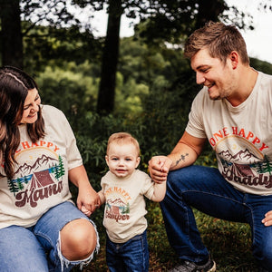 One Happy Camper 1st Birthday Shirt, Camping First Birthday Outfit, Family Matching Camp Tees, Camping Vacation Shirt, 1st Birthday Boy Girl