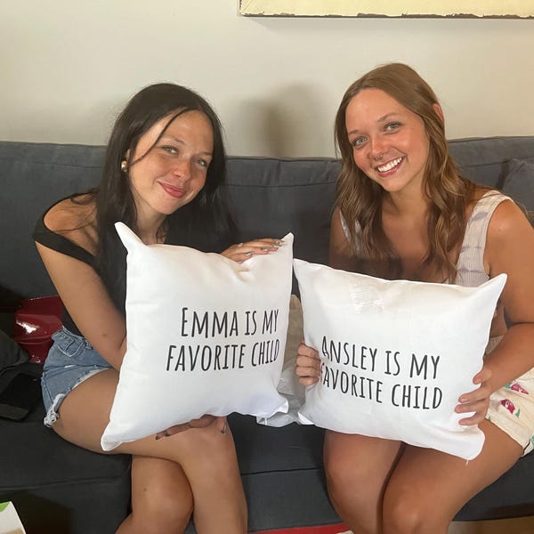 Funny Mother Pillow, Funny Father Gift, Favorite Child Pillow, Funny Mom Gift, Funny Dad Gift, Mothers Day Gift Idea, Humorous Present Gift