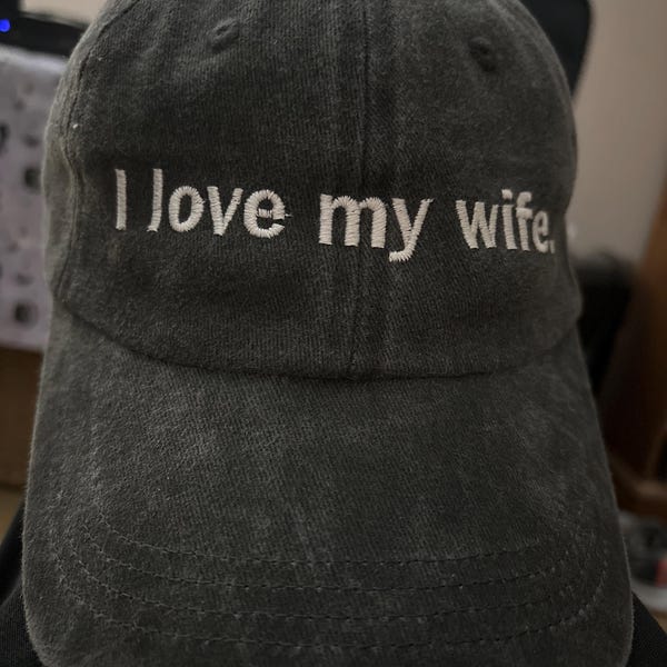 Embroidered Hat I love my wife hat Personalized Ball cap Mens Hat 90s Vintage Custom hat Dad Hat Gift for her Unisex Ball Cap