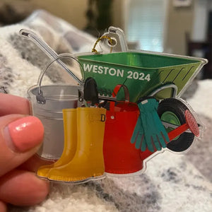 Gardener Tools Ornament, Custom Gardening Ornament, 2D Acrylic Ornament, Gardening Lover Gift, Gardener Gift