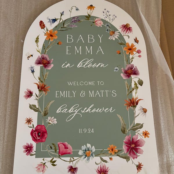 Baby In Bloom Baby Shower Sign, Wildflowers Baby Shower Welcome Sign, Baby In Bloom Baby Shower Decorations FramedFablesStore