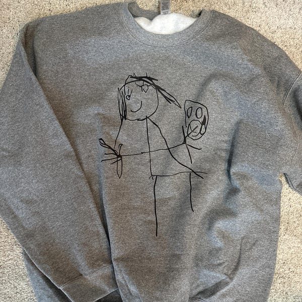 Custom Kids Drawing Sweatshirt, Kids Art Shirt, Custom Gift for Mom, Custom Gift for Dad, Christmas Gift, Grandparents Personalized Gift
