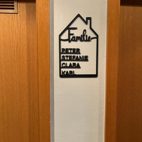 House with name wooden sign, personalized decoration wall housewarming gift, door sign family, topping out ceremony, Mother's Day, moving