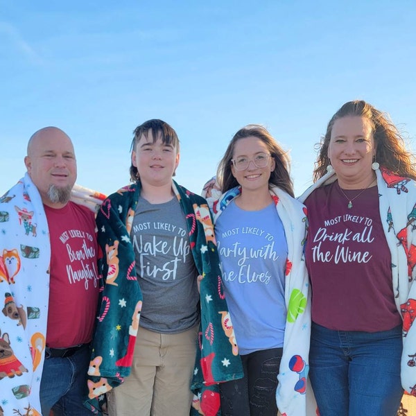 Funny Christmas Shirts, Family Christmas Shirts, Christmas Party Shirts, Most Likely to, Christmas Gift Funny, Matching Christmas Shirts