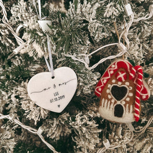 Mr. & Mrs. Married Ornament 2024 - Personalized Script Married Christmas Ornament w/ Names and Date - Custom Christmas Married Ornament