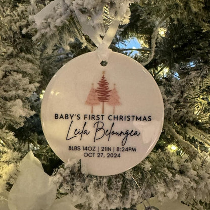 2024 Personalized Baby's Birth Christmas Ornament | New Baby's First Christmas | Custom Baby Name Christmas Gift | Baby Keepsake