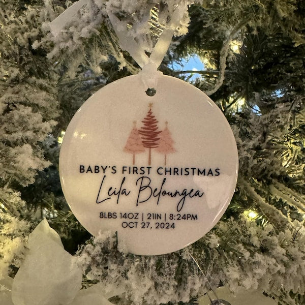 2024 Personalized Baby's Birth Christmas Ornament | New Baby's First Christmas | Custom Baby Name Christmas Gift | Baby Keepsake