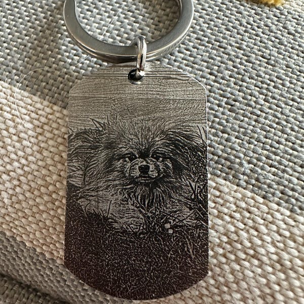 Personalised Actual Dog Paw Keyring | Photo Engraving | Pet Photo Engraved | Cat Paw Engraving