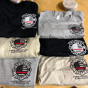 Custom Fire Department Logo Shirt, Fire Fighter Gift, Personalized Firefighter T-shirt, First Responder Tee, Fire Academy Grad Gift