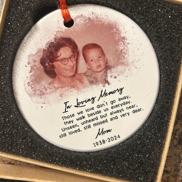 Personalized In Loving Memory Christmas Ornament, Keepsake Photo Gifts, Loss of Mother, Custom Remembrance Ornament