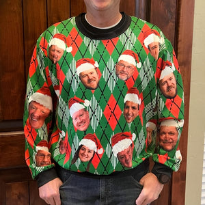Custom Face Ugly Christmas Sweater: Personalized Photo Sweatshirt Personalized Family Photo Sweater, Custom Face Sweater, Funny Gift For Family