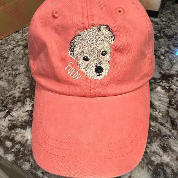 Custom Embroidered Pet Hat, Personalized Dog Portrait Hat, Dog Face, Cat Face, Custom Dog Hat, Custom Cat Hat, Matching Couple Hat