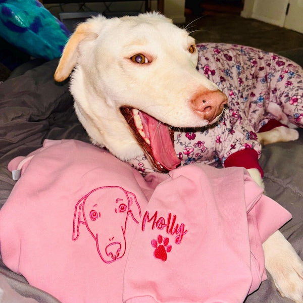 Custom Pet Embroidered Sweatshirt,Embroidered Pet Face&Name Sweatshirts,Custom Dog Portrait,pet hoodie,Perdog sweatshirt,Mummy Dog's Gift