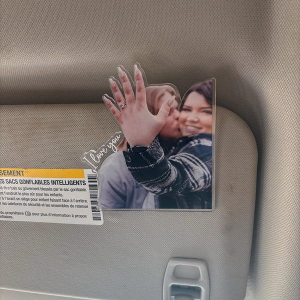Drive Safe Love You Couple Gift , Custom Photo Car Visor Clip, Gift For Boyfriend Valentine's Day Gift for Him, Faceless Portrait Visor, Dad Gifts, Family Portrait Decoration