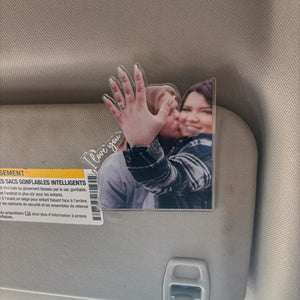 Drive Safe Love You Couple Gift , Custom Photo Car Visor Clip, Gift For Boyfriend Valentine's Day Gift for Him, Faceless Portrait Visor, Dad Gifts, Family Portrait Decoration