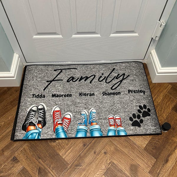 Personalized Family Gift | Personalized Gifts For Her | Gift For Women | Custom Door Mat | Gift For Mom Dad | Front Porch Decor | Door Mat