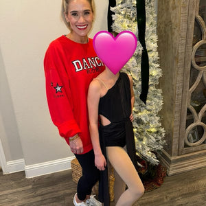 Personalized Embroidered Dance Mom Sweatshirt | Custom Team Crewneck | Dance Mom Bow Shirt | with Kids Name on Sleeve | Dance Shirt
