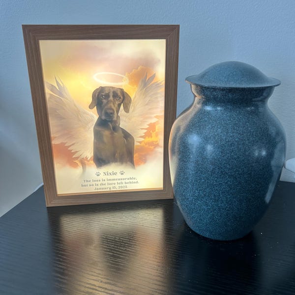 Customizable Fur Baby on Art Frame Light, Personalized Pet Lovers Portrait Commission, Pet Portrait Keepsake Light,Loss Gift Grief