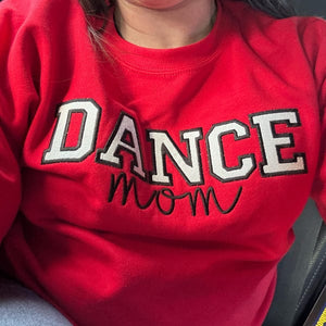 Personalized Embroidered Dance Mom Sweatshirt | Custom Team Crewneck | Dance Mom Bow Shirt | with Kids Name on Sleeve | Dance Shirt