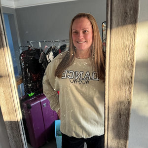 Personalized Embroidered Dance Mom Sweatshirt | Custom Team Crewneck | Dance Mom Bow Shirt | with Kids Name on Sleeve | Dance Shirt