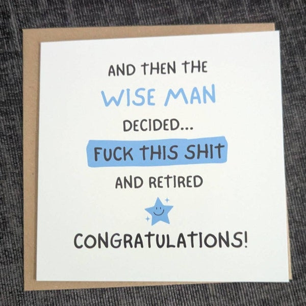 Retirement Card For Women, The Wise Woman Retired Congratulations Card, Funny Retirement Card, Colleague Leaving Work Card