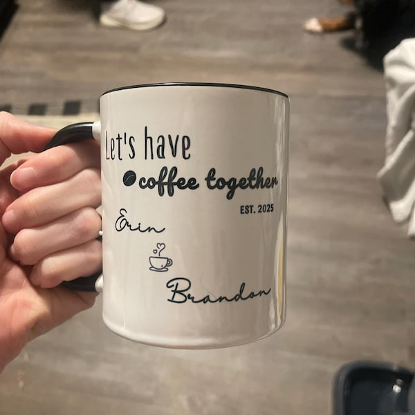 Personalized Wedding Couple Mugs, Custom Coffee Mug Set for Couples, Have Coffee Together Mug Set Husband Wife, Anniversary Mr and Mrs Mugs