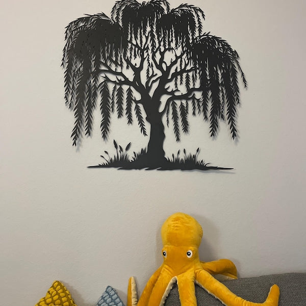 Metal Willow Tree Wall Art Weeping Willow Tree Metal Wall Art Willow Tree Metal Art Custom Personalized 9th Anniversary Gift For Him Her
