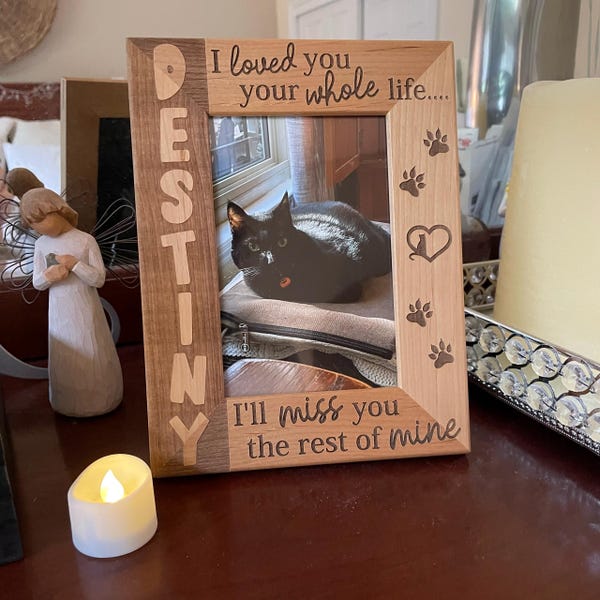 Cat Remembrance Memorial Picture Frame | Personalized Cat Sympathy Gift Tribute | Loss Gift | Pet Loss | Pet Memorial