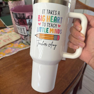 Custom Teacher Tumbler, Personalized 40oz Teacher Tumbler with Handle Gifts for Teacher Appreciation Gift for Teacher Travel Mug Teacher Cup