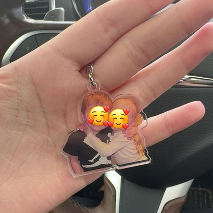 Personalized Photo Keychain, Dog Dad Gift, Custom Acrylic Charm, Dog Keychain, Pet Photo, Logo Printing Keychain, Family Photo Keychain