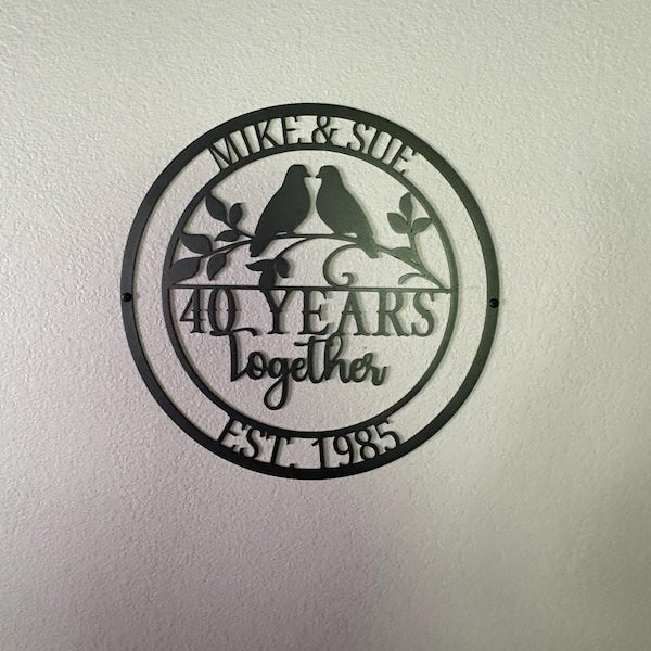 30th Anniversary Gift, Anniversary Gift For Parents, 30 Year Anniversary Sign, Wedding Anniversary Metal Wall Art, Custom Monogram Sign
