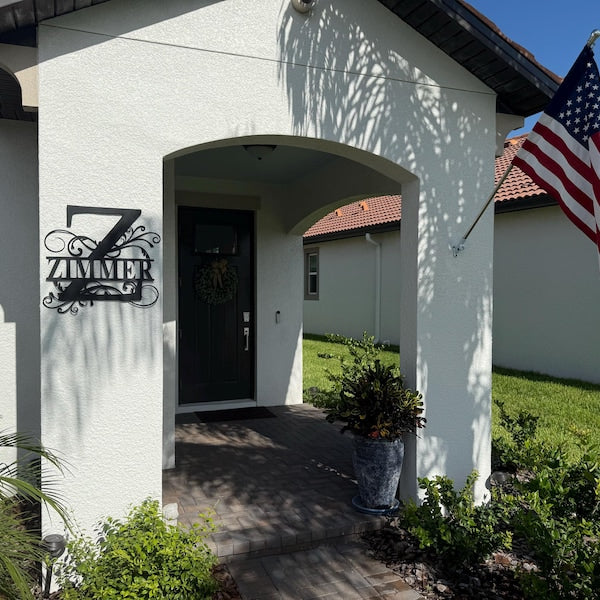 Personalized Family Name Metal Sign, Housewarming Gift, Metal Monogram Sign, Door Hanger, Last Name Sign, Metal Wall Art, Wedding Gift