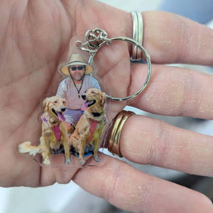 Personalized Photo Keychain, Dog Dad Gift, Custom Acrylic Charm, Dog Keychain, Pet Photo, Logo Printing Keychain, Family Photo Keychain