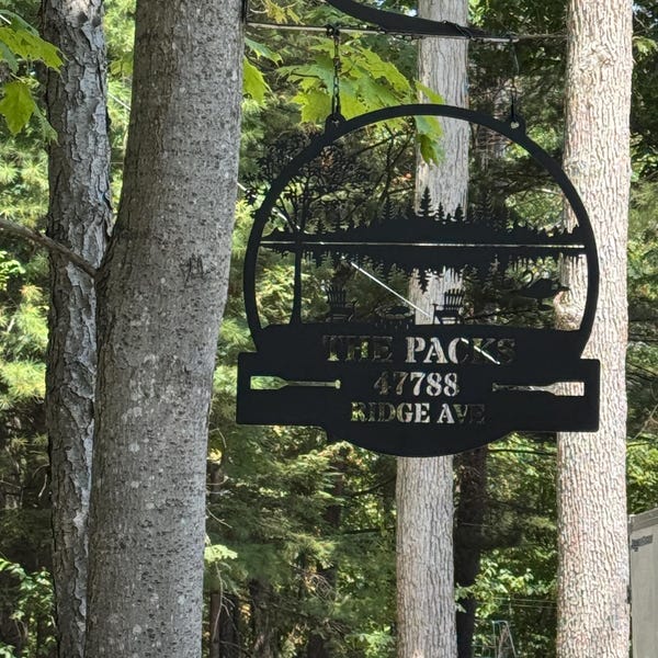 Customized Lake House Address Metal Sign, Loon Themed Sign, River House Sign, Hanging Metal Sign, Last Name Sign, Housewarming Gift