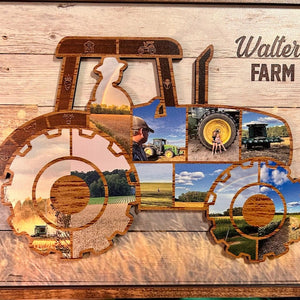 Personalized Tractor Dad Wooden Plaque, Custom Photo On Wood Sign, Farm Tractor Sign, Farmer Sign, Father's Day Gift for Dad, Farmer Gifts