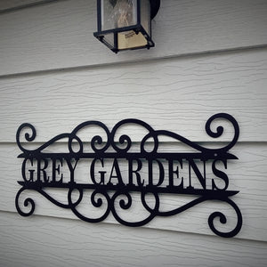 Custom Split Scroll Monogram-Housewarming Gift - Personalized Metal Sign - Custom Metal Sign, Metal Sign, Front Porch Sign, Family Name