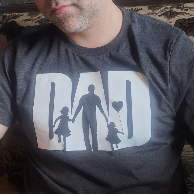 Father's day t-shirt, DAD t-shirt, DAD with kids t-shirt, Cute father's day t-shirt, Dad with children shadow figures