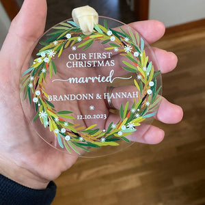 First Christmas Married Ornament Newlywed Gift Mr & Mrs Christmas Ornament Personalized Mr Mrs Wedding Ornament Wedding Gift Keepsake