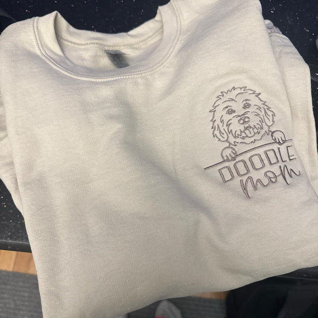 Personalized Dog Mom EMBROIDERED with Name On Sleeve