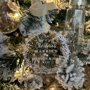 First Christmas Married Ornament Newlywed Gift Mr & Mrs Christmas Ornament Personalized Mr Mrs Wedding Ornament Wedding Gift