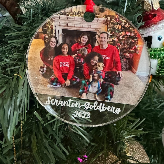 Personalized Photo Ornament, Christmas Gift, Custom Christmas Family Picture Ornament, In Memory Ornament, Christmas Acrylic Unique Ornament