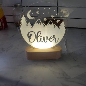 Mountains Custom Name Light | Personalized Bedroom LED Cloud Decor Sign | Light up Sign | Daughter/Son gift Sign /Boy Gift/ Girl Gift