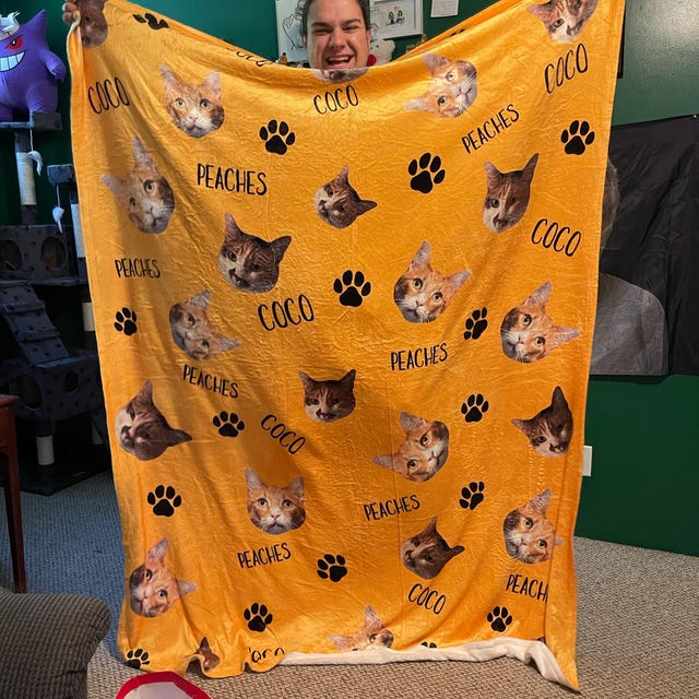 Personalized cat blanket, Cat lover gift, Custom photo blanket, Pet photo blanket, Photo blanket customized, Cat dad gift, Cat mom gift iap_640x640.6140829673_l09lpyof.jpg